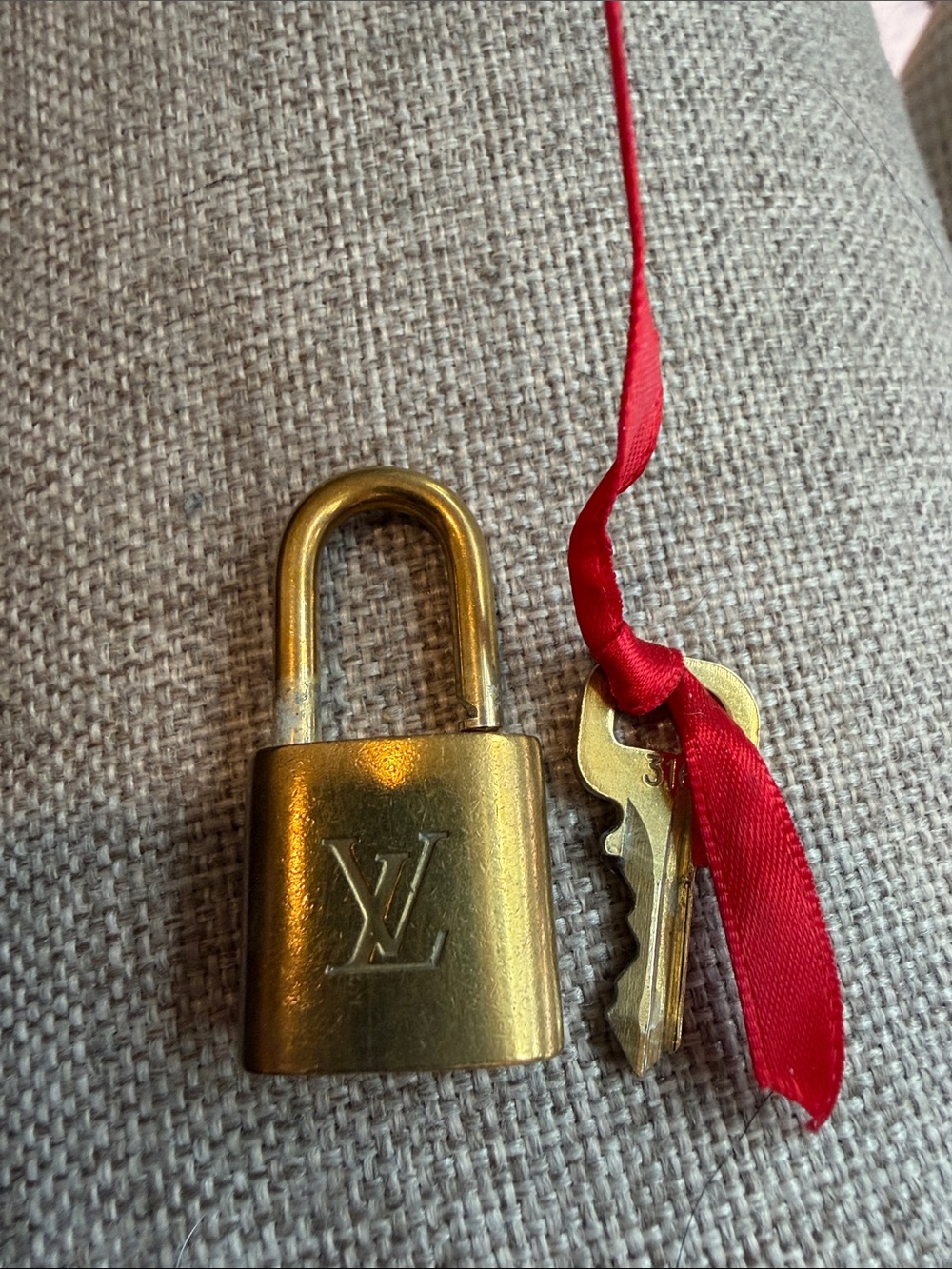 Authentic Louis Vuitton Gold Padlock and Key #316